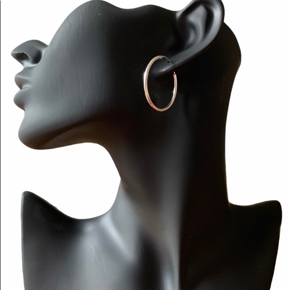 925 Sterling silver endless hoop earrings - Picture 2 of 2